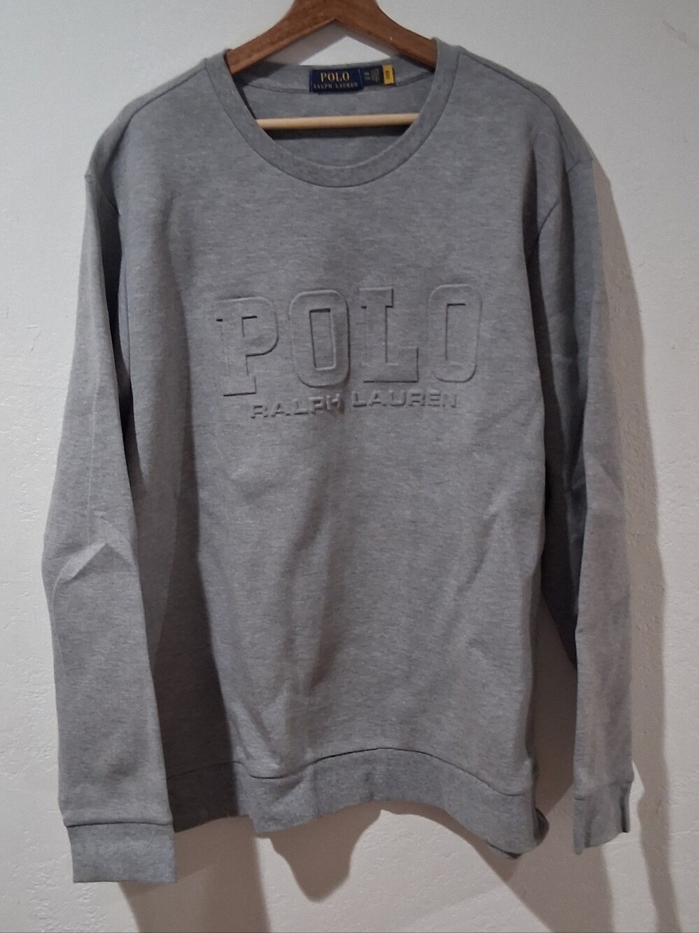 Polo by Ralph Lauren Men's Gray Embossed Logo Sweatshirt
